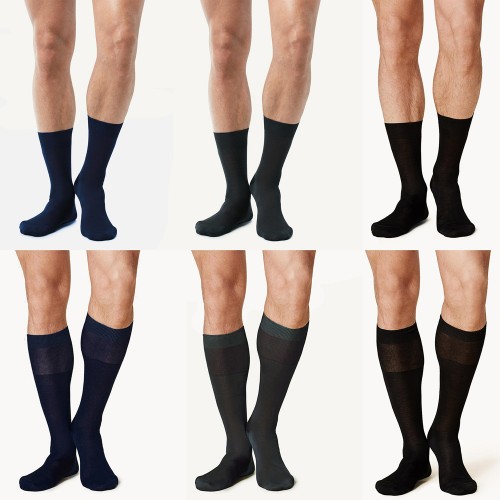 Calzini Uomo Filo Di Scozia Barocco Calze Mezza Gamba 6 Paia 